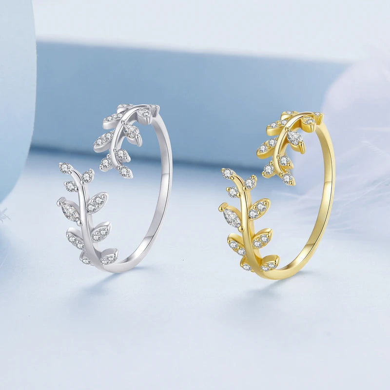 Delicate Leaf Open Ring (خاتم الورقة الرقيق)