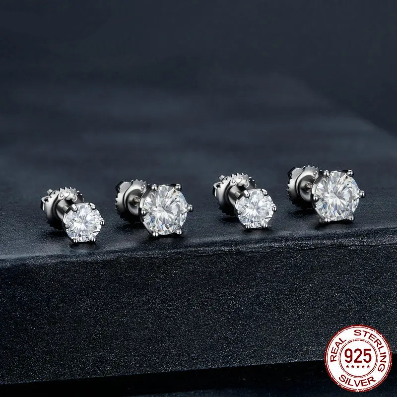 Luminous Moissanite Stud Earrings (أقراط الألماس اللامعة)