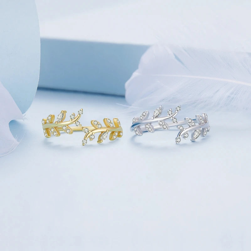 Delicate Leaf Open Ring (خاتم الورقة الرقيق)