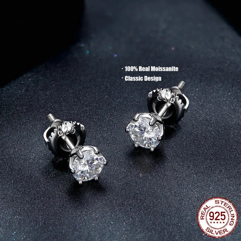 Luminous Moissanite Stud Earrings (أقراط الألماس اللامعة)