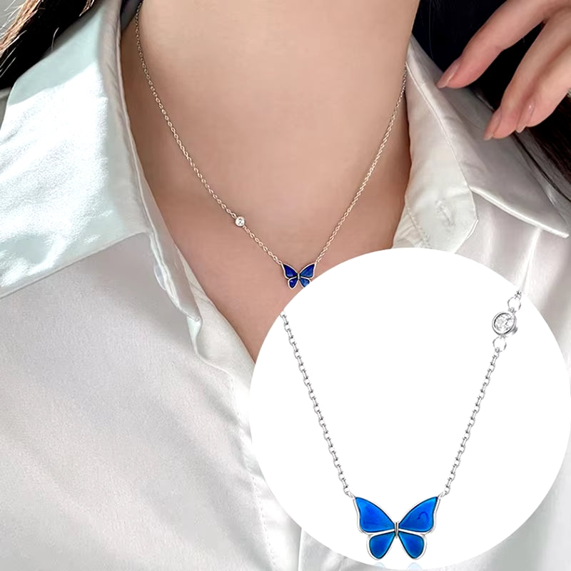 Butterfly Mood Necklace (عقد الفراشة المزاجي - يتحكم في درجة الحرارة ويغير اللون)